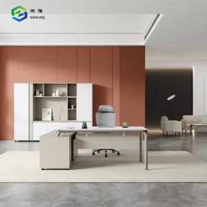 Escritorio de oficina ejecutivo moderno extensible convertible de madera maciza de lujo - Product Image 3