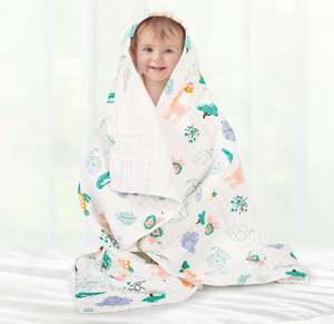 Vente chaude, couverture de lit d'été personnalisée, 100% coton biologique, couverture en mousseline pour bébé, motif de dessin animé tissé - Product Image 6