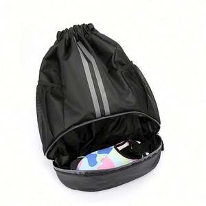 <b>Drawstring</b> String Gym Basketball Soccer Bag Dry Wet Separation Pocket <b>Backpack</b> Shoes Compartment Casual Sports Waterproof Bag - Product Image 5