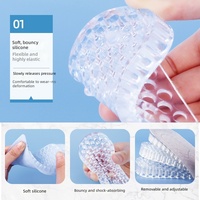 Semelles intérieures en silicone de 2 à 5 cm pour augmenter la taille, invisibles, anti-fatigue, demi-semelles pour hommes et femmes, absorption des chocs pour chaussures de sport