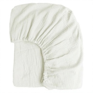 Sábana Ajustable de Algodón Muselina 100% para Cama Queen, con Bolsillo Profundo Elástico de 16 Pulgadas, 1 Unidad, Suave, Transpirable, Absorbente, Protector de Colchón Antiarrugas - Product Image 1
