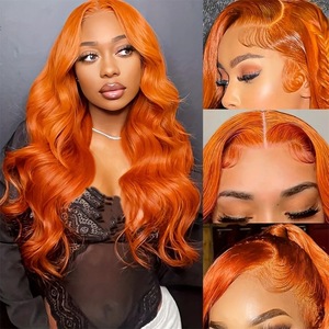 Perruque Lace Front Orange pour Femme, Cheveux Longs Bouclés Style Européen-Américain Bozhen M8801, Boucles Volumineuses, Collection <span class=keywords><strong>TUME</strong></span> Transfrontalière Afrique - Product Image 1