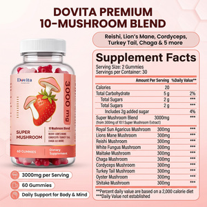 Gummies aux champignons Cordyceps OEM USA, complexe 5 en 1, mélange Lion's Mane et Reishi, certifié GMP, formule naturelle de haute qualité, végétalien - Product Image 2