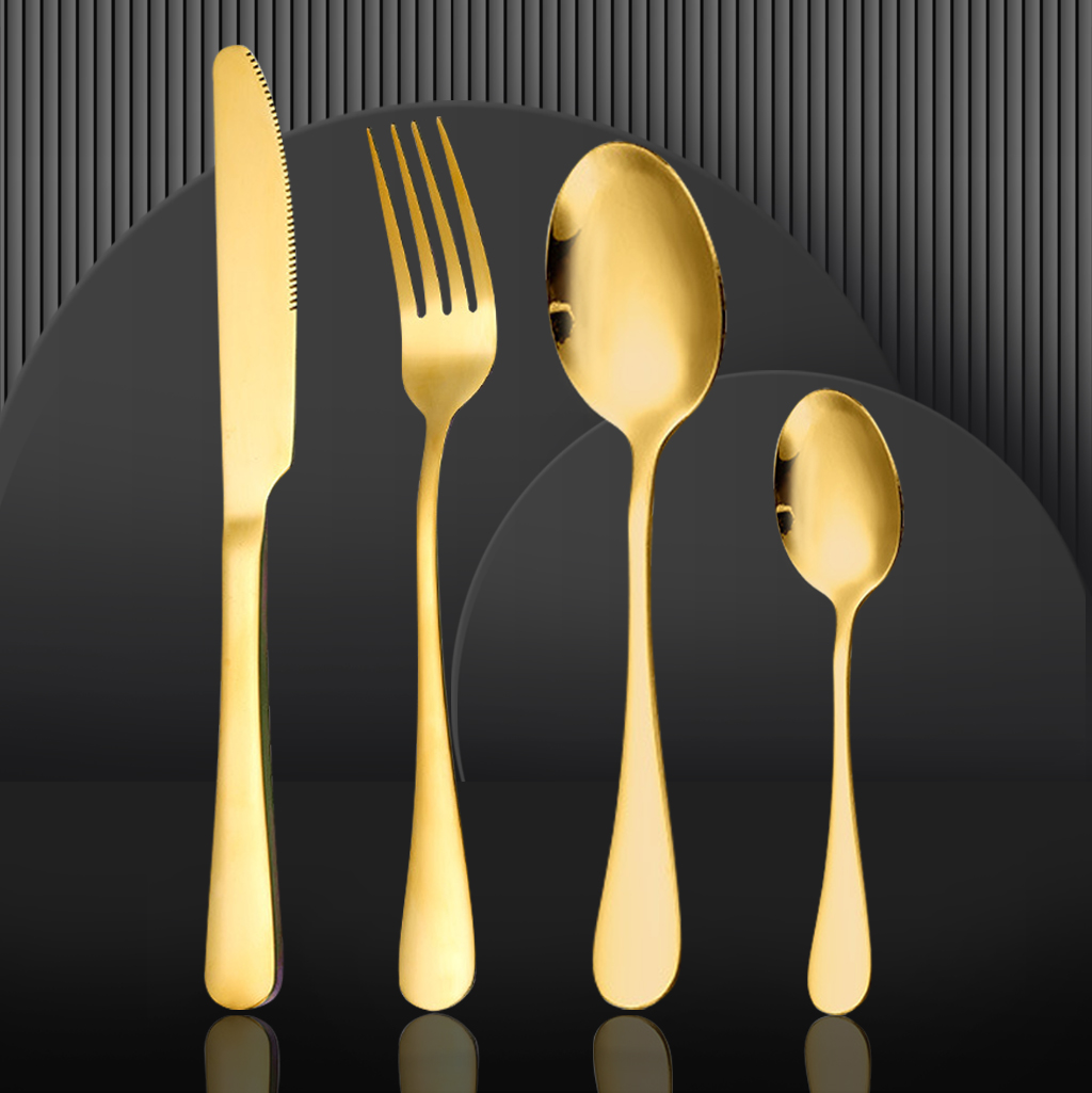 VANVRO - Set di posate in acciaio inox opaco, 20 pezzi, con finitura satinata, servizio per 4, per casa e ristorante, lavabile in lavastoviglie