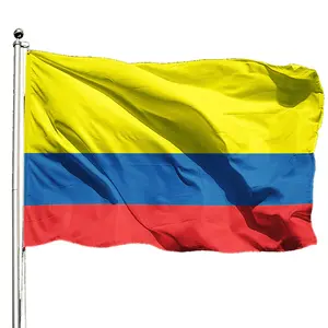 惠益促销哥伦比亚国旗90x150cm厘米定制国家蓝色黄色红旗