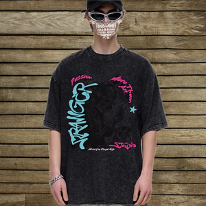 Camiseta Casual de Manga Corta con Cuello Redondo, 100% Algodón, con Estampado 'Studio Passion More Regrets', 300g, Antiarrugas y Transpirable - Product Image 2