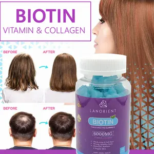 Private Label Organic vegan vitamin gummies collagene biotina hair vitamine gommose per capelli skin nail