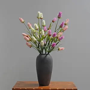 Vente en gros de fleurs artificielles simulées décoratives pour mariage à domicile fleurs d'ananas broméliacées chardon