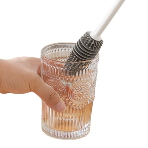 Cup washing brush long handle silicone household special cleaning brush without dead corners baby bottle decontamin for kitchen