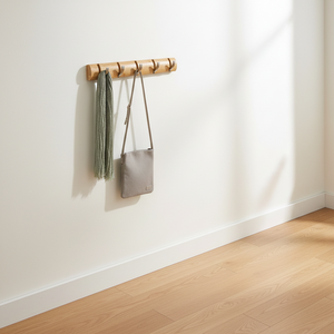 Perchero de Madera Personalizado con 4 Ganchos Retráctiles, Perchero Flotante de Pared para Sala de Estar y Almacenamiento de Herramientas de <span class=keywords><strong>Armario</strong></span> - Product Image 1