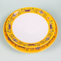 Assiette creuse en mélamine blanche de haute qualité avec motif logo personnalisé, incassable, écologique, sans BPA, compatible lave-vaisselle, 100 pièces