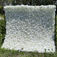 Hochwertige Maßgefertigte 5D 3D Blumenwand-Kulisse Seiden-Kunstblumen Dekorative Blumenwand Rosa Hochzeits-Rosenwand