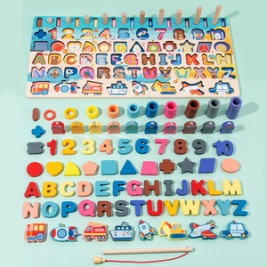 Giocattoli Educativi <span class=keywords><strong>Montessori</strong></span> in <span class=keywords><strong>Legno</strong></span> per Bambini Tavola 7 in 1 Matematica Pesca Numeri e Forme Giocattolo per la Prima Educazione Idea Regalo - Product Image 3