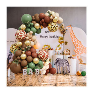 Kit de Décorations d'Anniversaire pour Garçons et Enfants : <span class=keywords><strong>Arche</strong></span> de Ballons et Guirlande Thème Forêt Tropicale Vert Sauge - Product Image 1