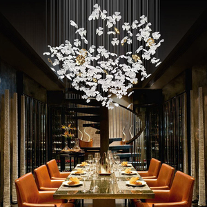 manufacturer customized hotel villa decoration <b>large</b> led flower chandelier wedding for ceiling decoration - Product Image 4