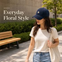 Casquette de sport pour homme en coton de haute qualité avec broderie de fleurs personnalisée