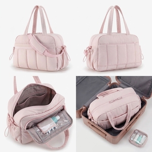 Fashion Water Resistant Quilted <b>Women</b> Duffel <b>Bag</b> Lightweight Polyester Travel <b>Gym</b> Weekender Shoulder <b>Bag</b> with Carry on Design - Product Image 4
