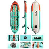 Kayak gonflable portable DAMA à double pont en drop stitch, bateau de pêche, 4 m, canoë en PVC simple, kayak à rames, en solde