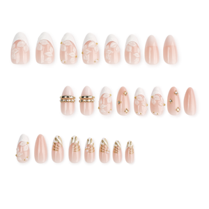 <span class=keywords><strong>Faux</strong></span> <span class=keywords><strong>Ongles</strong></span> à Presser Amande Doré Luxe 3D Floral Français Réutilisables pour Mariage Fête Personnalisé Vente en Gros Gels Acryliques 4486 - Product Image 3