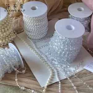 Sinowrap New Arrival bó hoa bao bì phụ kiện DIY chuỗi ngọc trai cho bó hoa