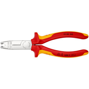 KNIPEX 13 46 165 Pelacables aislado con empuñaduras multicomponentes, probado por VDE, cromado, 165 mm - Product Image 1