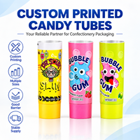Kemasan Permen Karet Ramah Lingkungan Tabung Aluminium-Plastik 12.7-35mm Tutup Ulir Logo Kustom Cetak UV