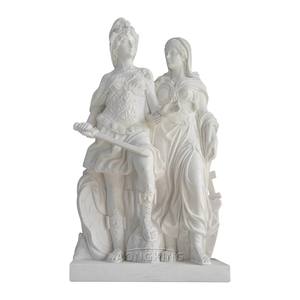Statue <span class=keywords><strong>en</strong></span> marbre blanc classique d'art mythologique grec antique, Apollo et Psyché, style baroque - Product Image 2