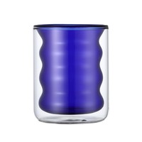 Gobelet en verre borosilicate à double paroi isolé, design moderne, couleur unie, pour café, eau, lait et thé
