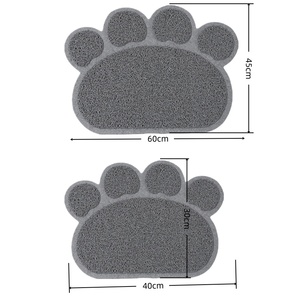 Tapis de porte en PVC pour animaux de compagnie, forme de patte, différentes couleurs, tapis de litière pour <span class=keywords><strong>chat</strong></span> en plastique, <span class=keywords><strong>prix</strong></span> d'usine, fabriqué en Chine - Product Image 2