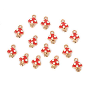 Colgantes de hongos coloridos de aleación de zinc esmaltados para hacer joyas, regalo de verano 2024 Yiwu F0031 - Product Image 5