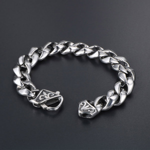 Trendy <b>Titanium</b> Steel <b>Chain</b> Bracelet For Men Hip Hop Style Geometric Design CE131-1 - Product Image 2