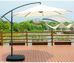 3M Modern Outdoor Patio Umbrella Waterproof Aluminum Frame Square Polyester Solar Powered LED <b>Lights</b> Cantilever Offset Hanging 8 - Product Image 2