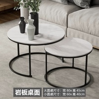 Ensemble de tables basses modernes en marbre et acier inoxydable, gain de place, pour la maison, le salon, la chambre, l'hôtel