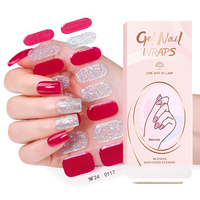 Meilleures Ventes : 16 Bandes Durables de Vernis Semi-Permanent Uni à Paillettes, Sèchent Sous Lumière UV, Autocollants Gel Semi-Durci pour Ongles