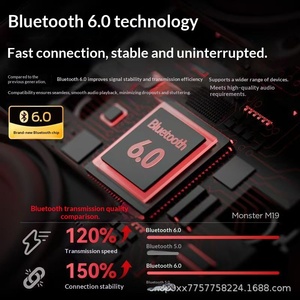 New Arrival Monster M19 Wireless <b>Speaker</b> RGB <b>Lighting</b> Big Volume Heavy Bass For Outdoor Riding Hands Free Call Long - Product Image 3