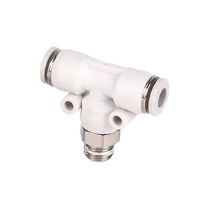 Push To Connect One Touch Pb Pneumatic Pipe Male Thread Air T Type Tee Pipe Fitting