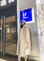 Manteau en fausse fourrure de vison style coréen, épais et ample, à capuche, long, pour femmes, automne-hiver