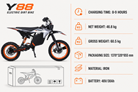 Moto électrique OEM 3000W 48V 30Ah longue portée pour adultes, moto tout-terrain 55KM/H avec frein hydraulique