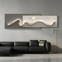 Décoration de salon abstraite minimaliste moderne de luxe, cadre noir/doré surdimensionné, toile de fond pour canapé, cadre de miroir lisse, art mural