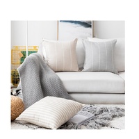 Innermor Style moderne nordique 18 "x 18" taie d'oreiller carrée en lin surdimensionnée housses de coussin solides pour la maison hôpital hôtel utilisation