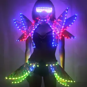 Partido LED Colorido Traje Robô Bar Discoteca Desempenho Luminoso Traje De Dança Iluminação LED Traje De Dança