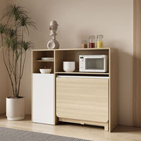 Ensemble table et chaises pliantes en bois style crème, multifonctionnel et simple, pour usage domestique, design pliable pratique pour repas mobiles