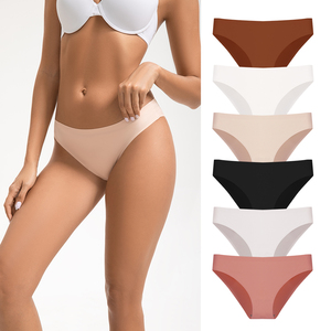 <span class=keywords><strong>Slip</strong></span> <span class=keywords><strong>Donna</strong></span> a Vita Bassa Senza Cuciture, Copertura Totale, Alta Elasticità, in Seta Ghiaccio - Product Image 1