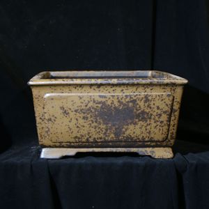Maceta Cuadrada para Bonsái Zisha, Hecha a Mano con Leña, Superficie con Forma de Kui, Estilo Zen Wabi Sabi - Product Image 1