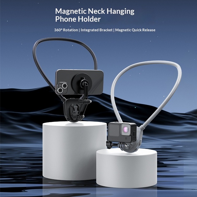 Neck Strap Magnetic Swivel Mount for GoPro Camera Insta360 Ace Pro and Cell Phone Holder on Neck