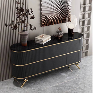 Meuble de rangement moderne de luxe avec dessus en marbre italien, grande capacité, <span class=keywords><strong>buffet</strong></span> <span class=keywords><strong>blanc</strong></span> pour la maison, meubles pour appartement, villa, salon - Product Image 5