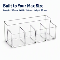 Boîte de rangement pour reçus en acrylique Calic, transparente, pour bureau, pour factures, notes, classement, taille personnalisée, OEM, vente en gros