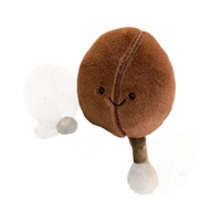 Porte-clés en peluche en forme de grain de café de dessin animé mignon en relief, jouet en peluche, pendentif pour sac, poupée en peluche pour cadeau