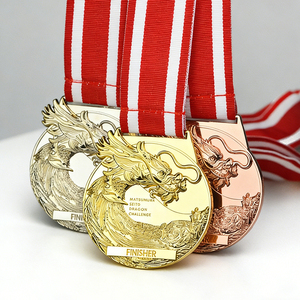 Fournisseur d'usine OEM de médailles sportives personnalisées 3D en métal plaqué cuivre et or, style antique, avec finition de médaille de course et possibilité de concevoir votre propre logo - Product Image 2