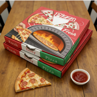 Individuell Bedruckte Kartonbox in Schwarzer Ausführung, Luxuriöse Lebensmittelverpackung, Wellpappe-Pizzakarton 32 cm 12 Zoll mit LOGO